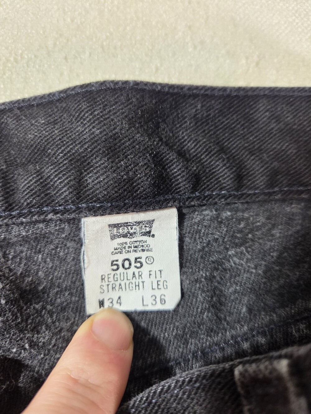 Levi’s 505 Black Jeans 34x36 Y2K Vintage - Picture 5 of 8